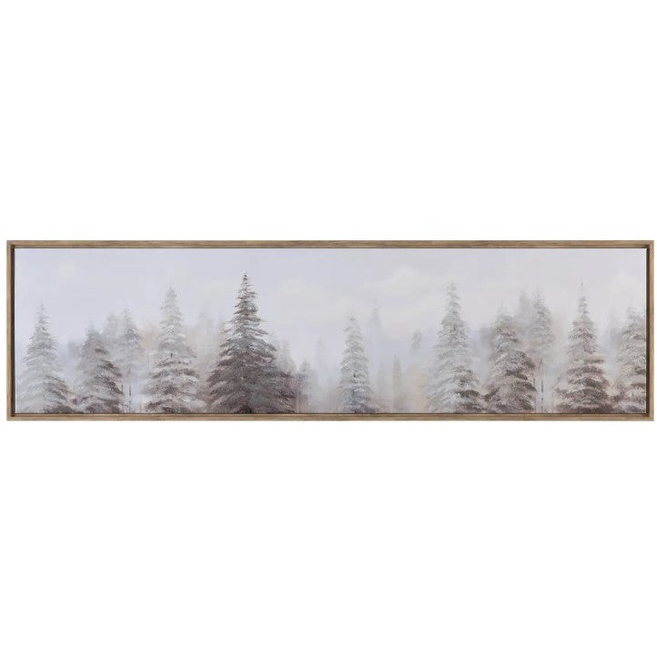 Foggy Pine Forest Framed Canvas 71"W x 20"H