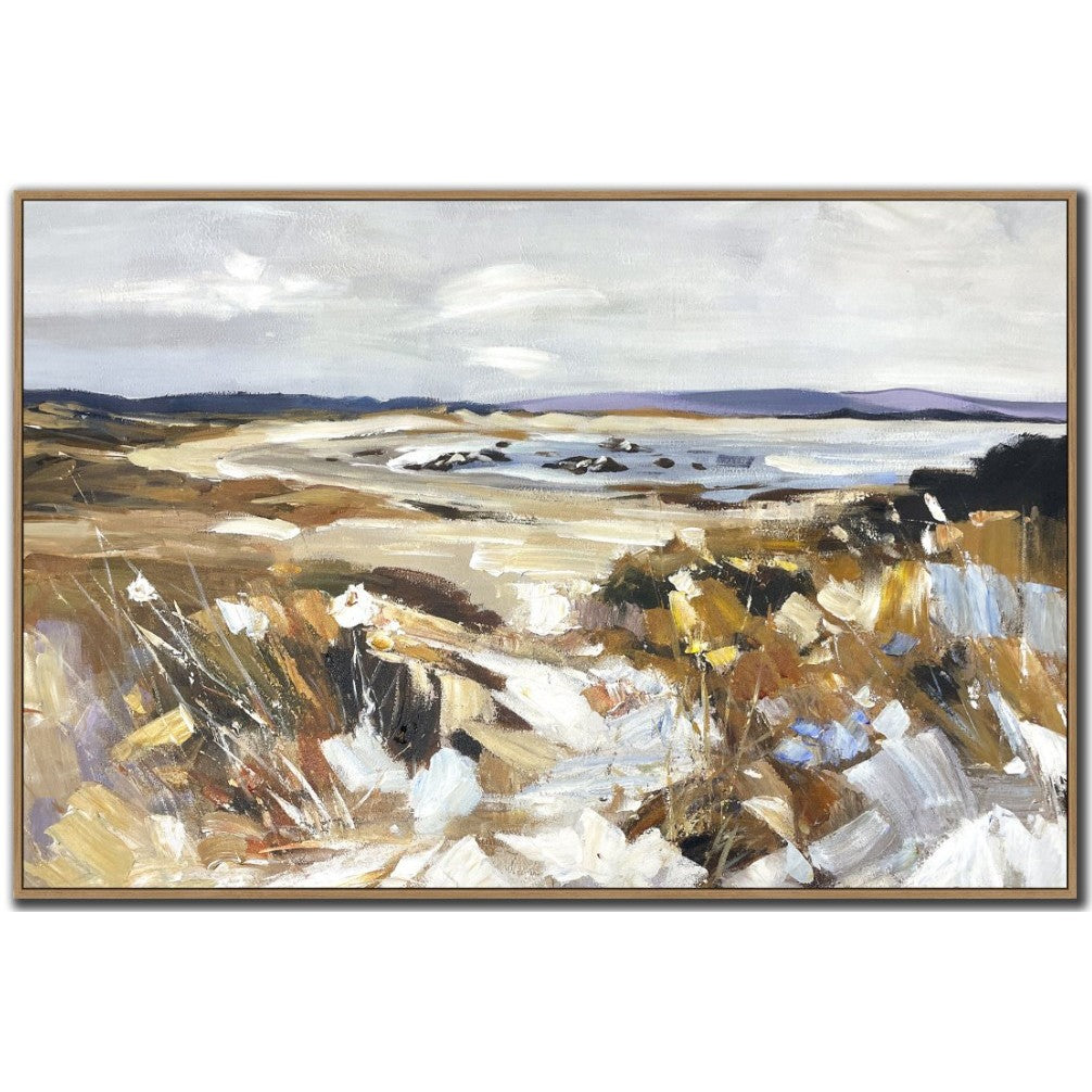 Shoreline Hand Embellished Framed Canvas 45"W x 30"H