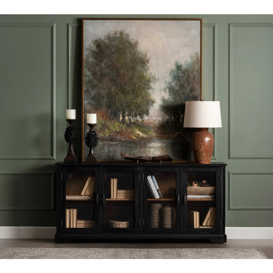 Green Tree Scene Framed Canvas 52"W x 62"H