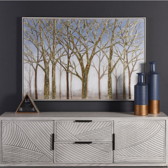 Golden Forest Framed Canvas 48"W x 32.5"H