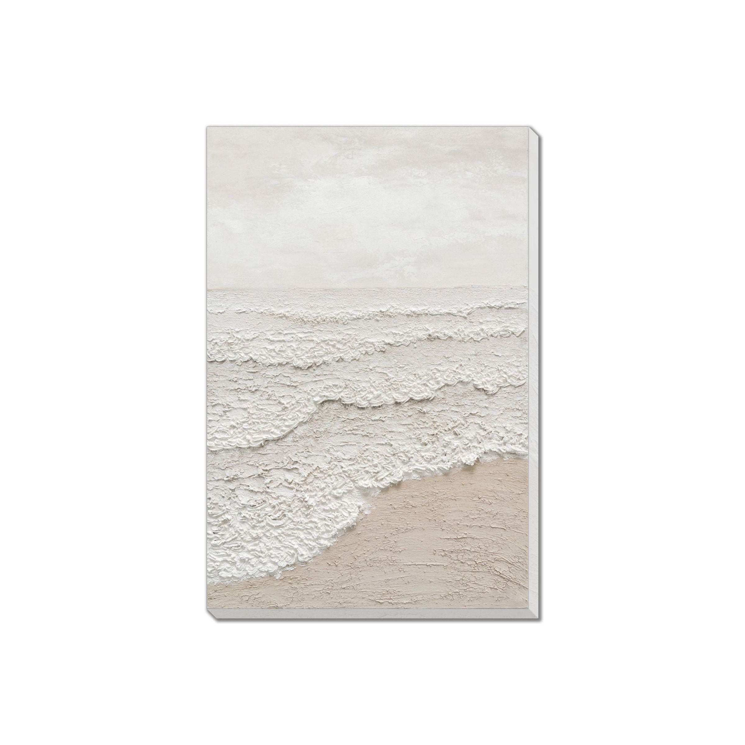 Sandy Beach Hand Embellished Framed Canvas 32"W x 48"H