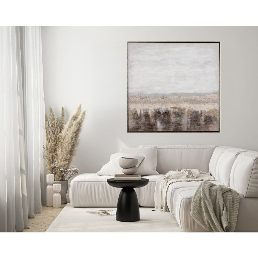 Brown Abstract Framed Canvas 49"W x 49"H