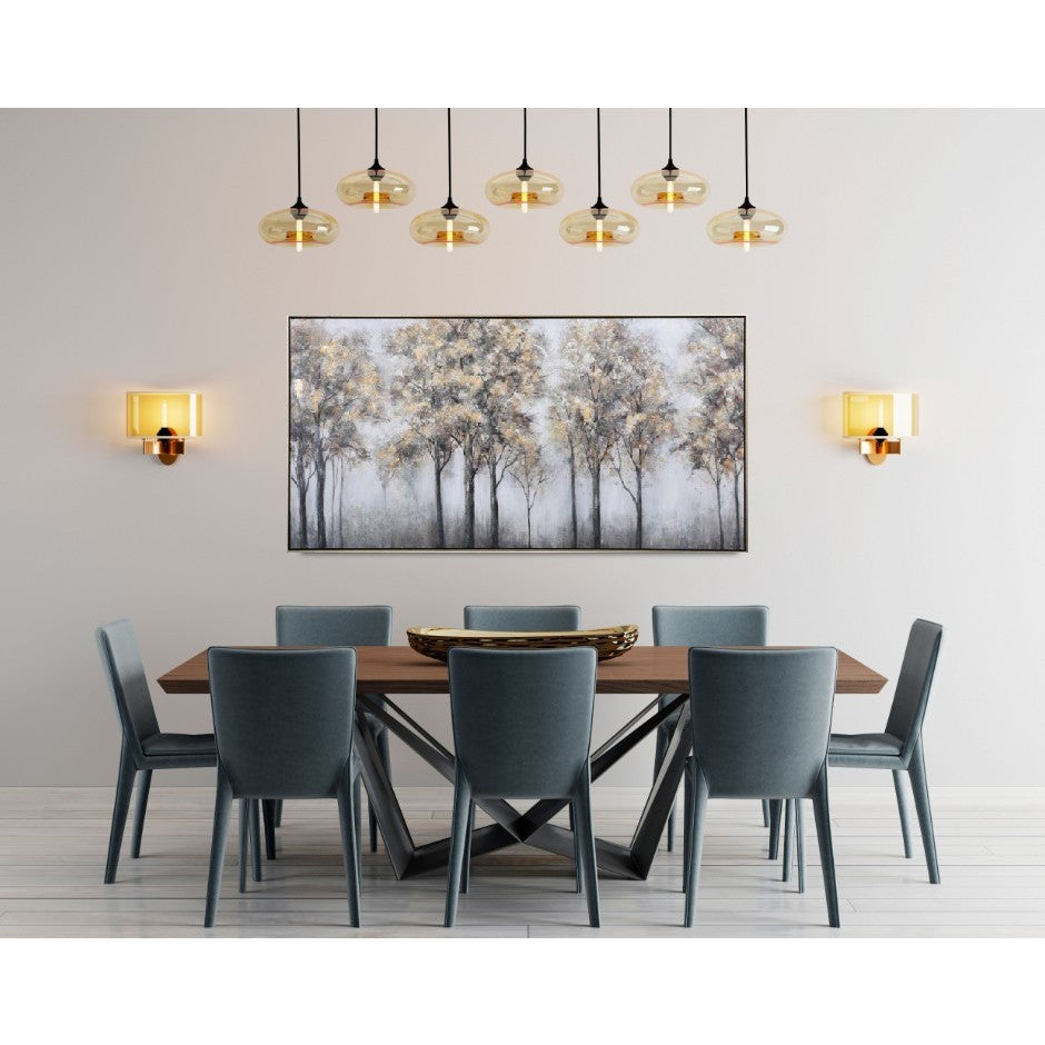 Gold and Black Trees Hand Painted Framed Canvas Art 60"W x 30"H