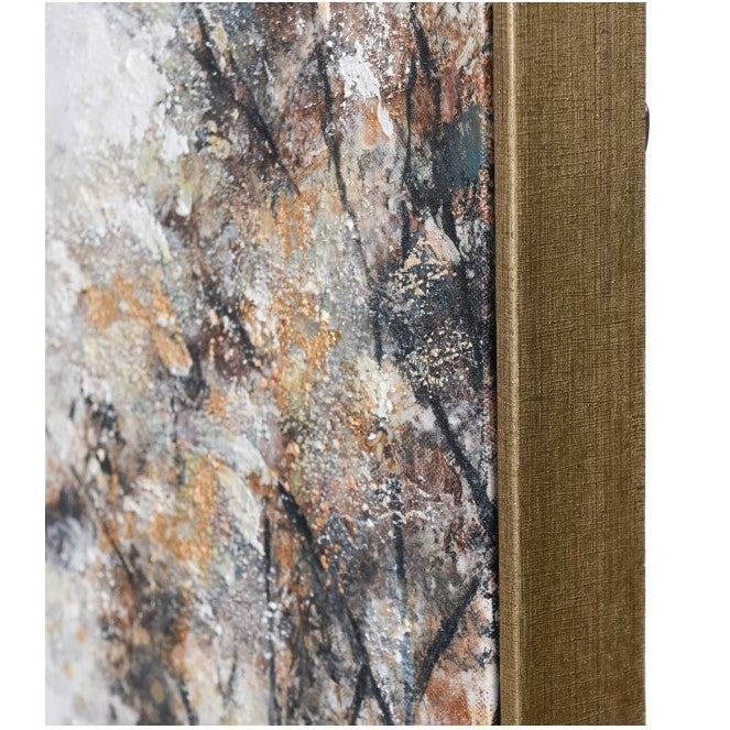 Gold and Black Trees Hand Painted Framed Canvas Art 60"W x 30"H