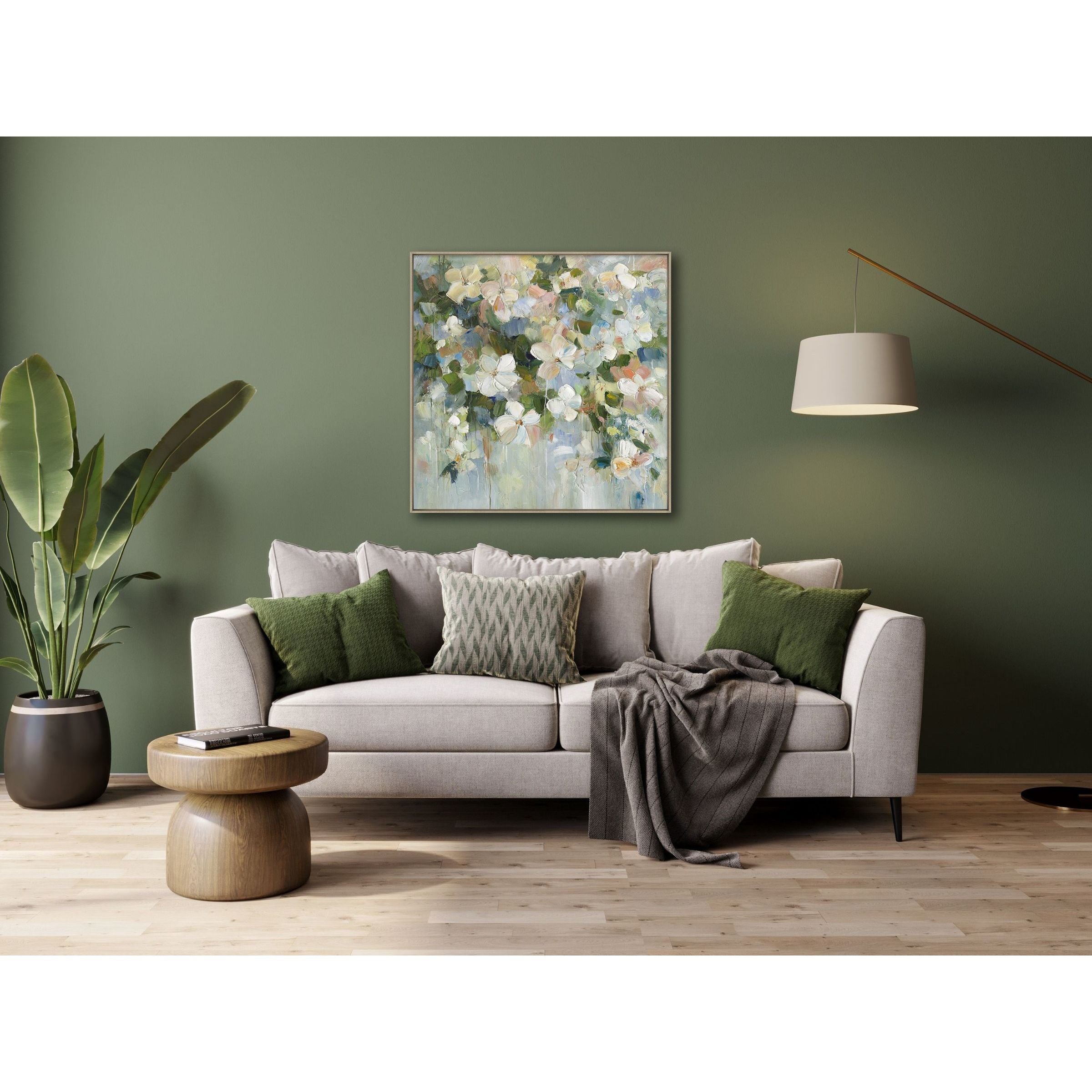 Spring Floral Hand Embellished Framed Canvas 30"W x 30"H