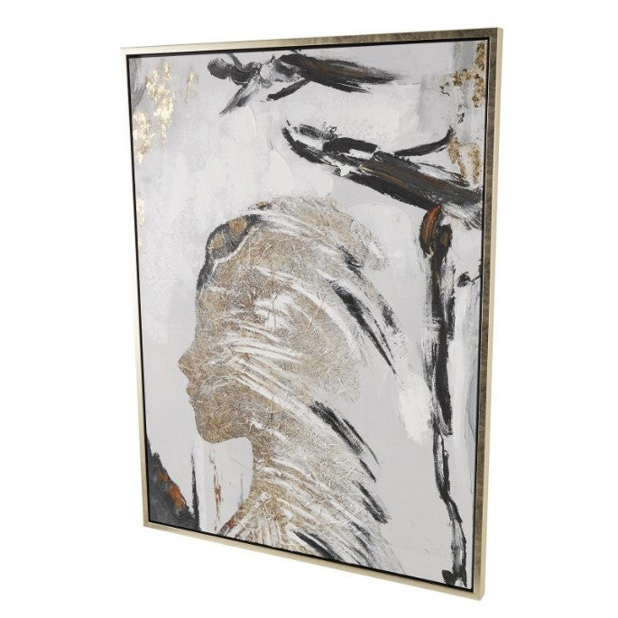 Woman Profile Framed Canvas Art 36"W x 47"H