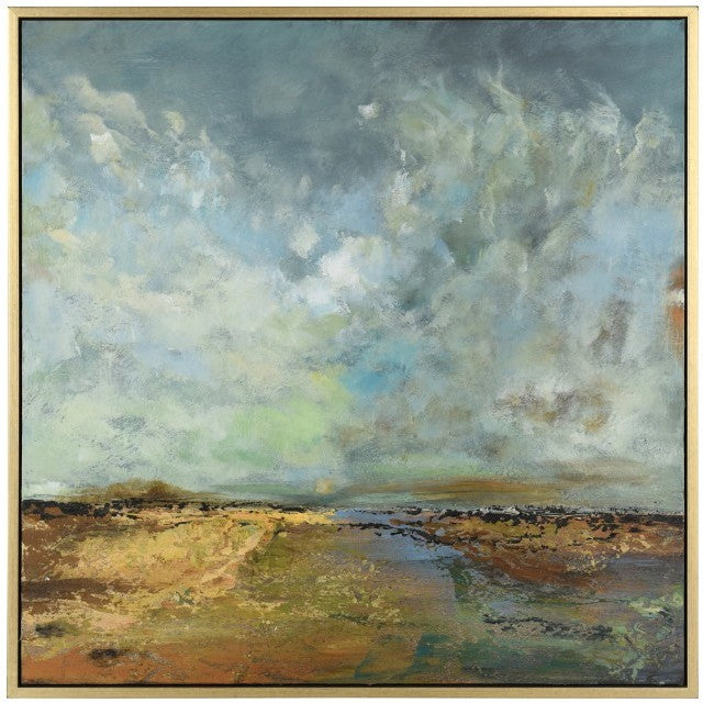 Blue Horizon Hand Painted Framed Canvas 42"W x 42"H