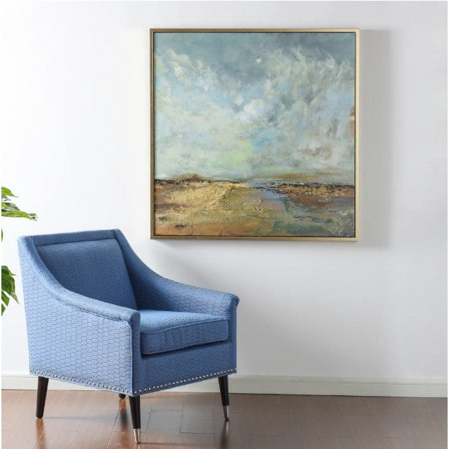 Blue Horizon Hand Painted Framed Canvas 42"W x 42"H