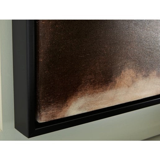 Horizon Black, Brown, and Orange Framed Canvas 35"W x 60"H