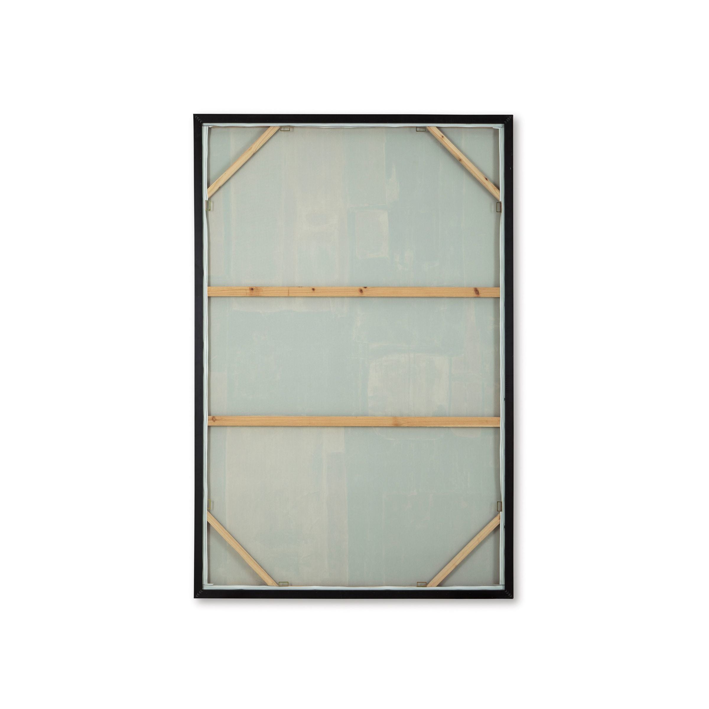 Brown, Black, and Grey Abstract Hand Painted Framed Canvas 48"W x 72"H