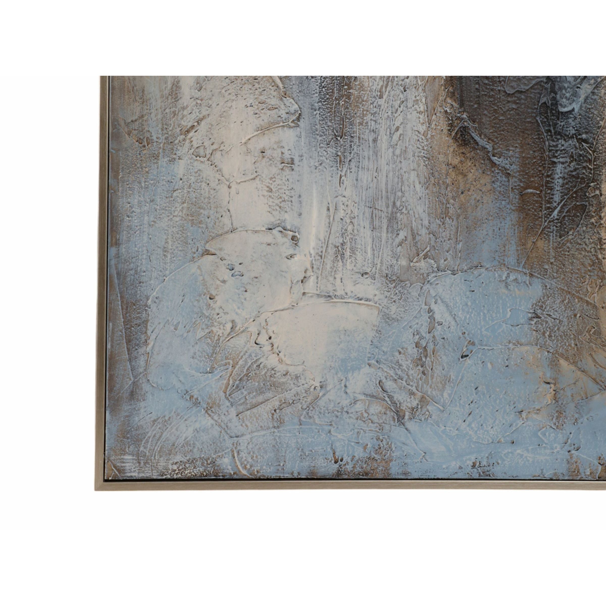 Blue and Cream Abstract Hand Painted Wall Art 48"W x 60"H