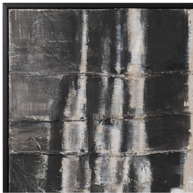 Black and Tan Abstract Hand Painted Wall Art 50"W x 50"H