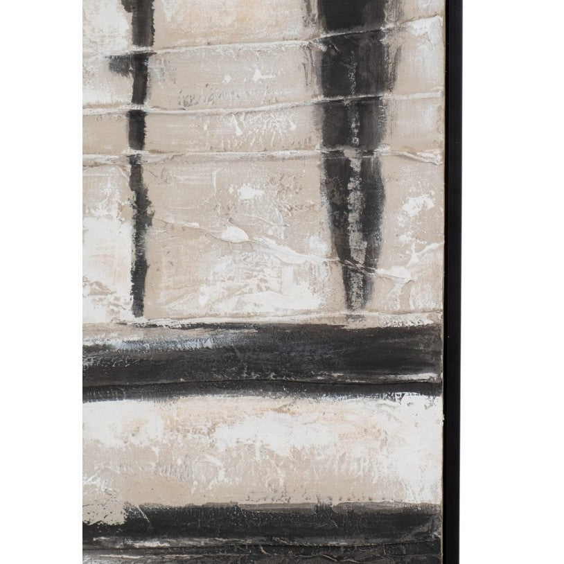 Black and Tan Abstract Hand Painted Wall Art 50"W x 50"H