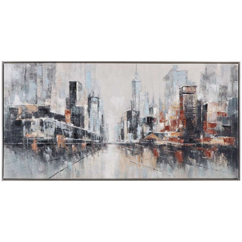 City Scape Framed Canvas 60"W x 30"H