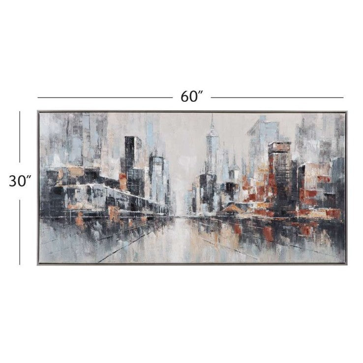 City Scape Framed Canvas 60"W x 30"H