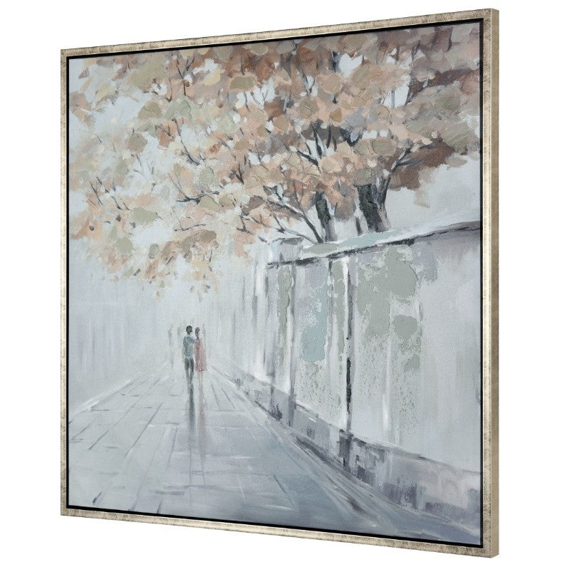 City Stroll Embellished Canvas Framed Painting 40"W x 40"H