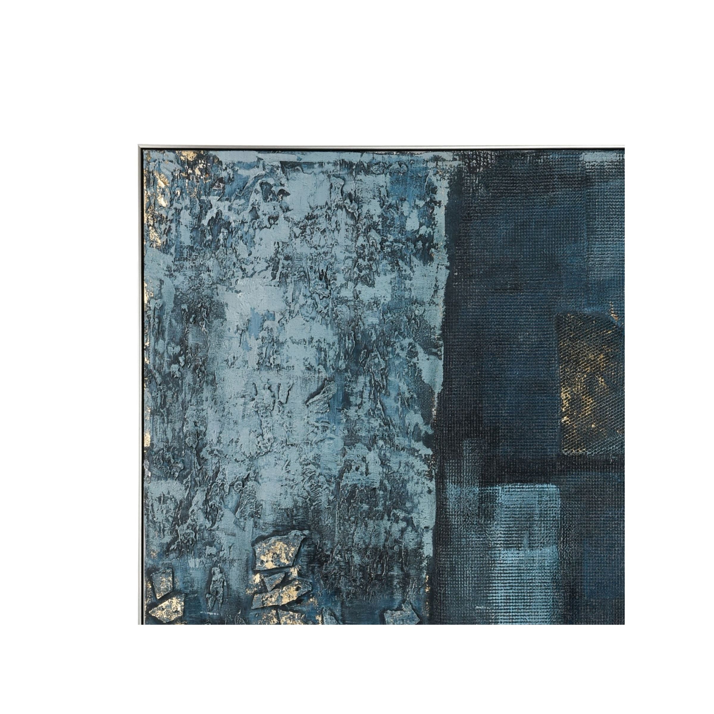 Blue and Black Abstract Framed Art 60"W x 80"H