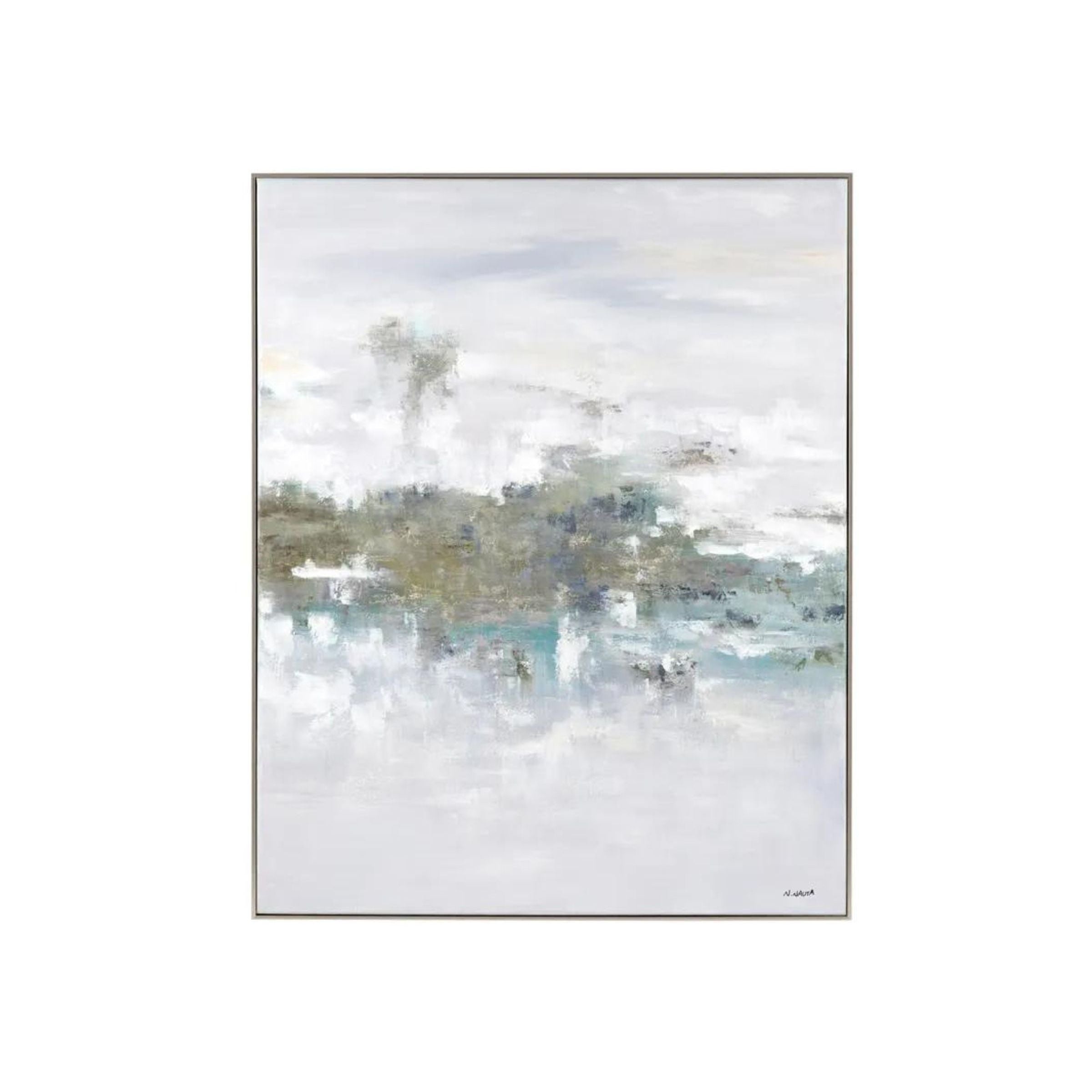 Green Mist Framed Canvas 49"W x 61"H