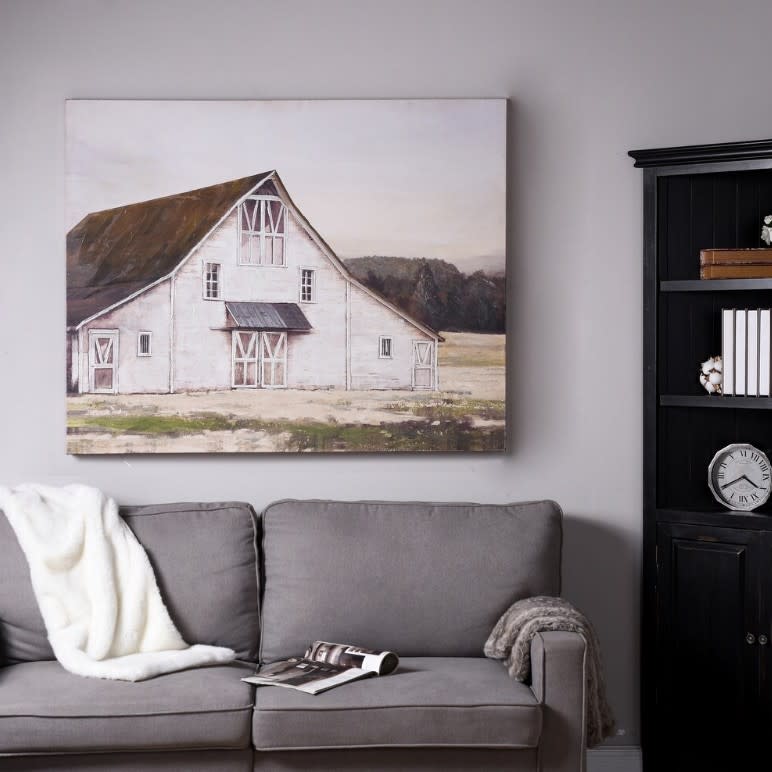 Old White Barn Canvas Art 50"W x 40"H