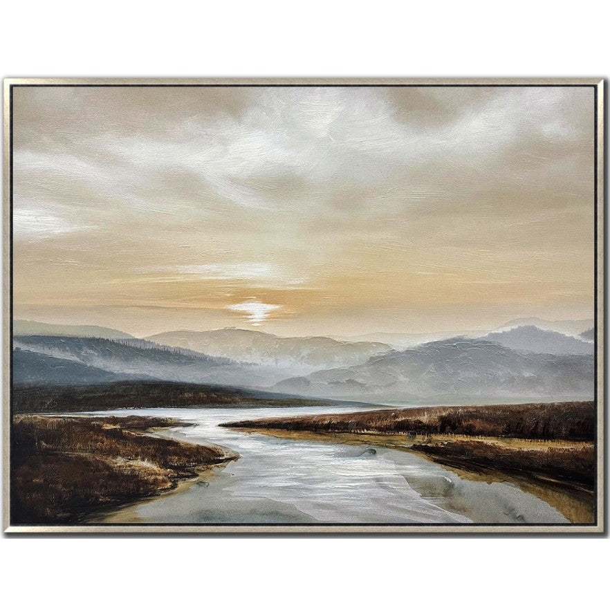 Serene Passage Hand Embellished Framed Canvas 48"W x 36"H