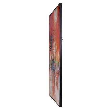 Orange, Black, and Multi Abstract Canvas Paintings 48"W x 72"H