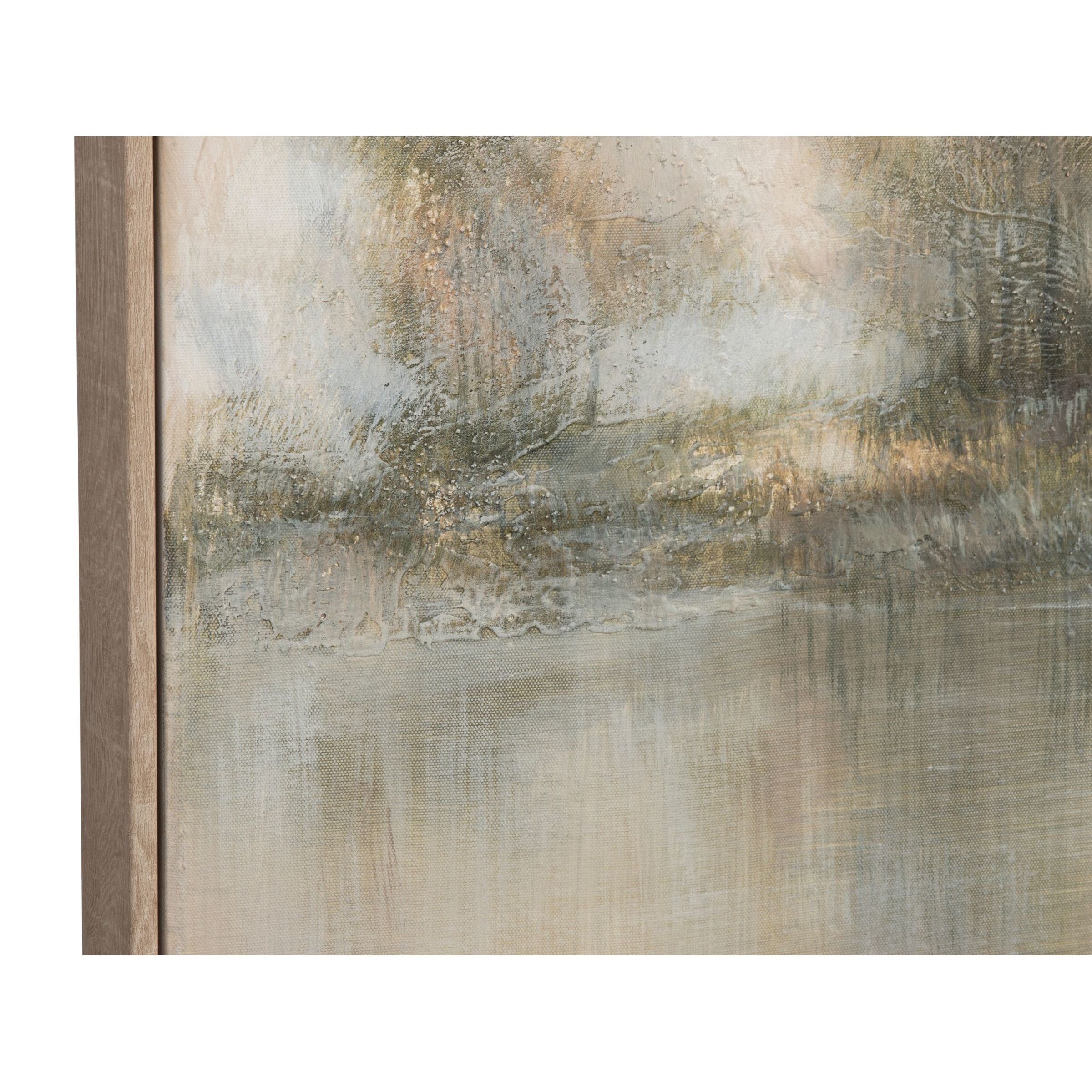 Evergreen Calm Framed Canvas Painting 61"W x 41"H