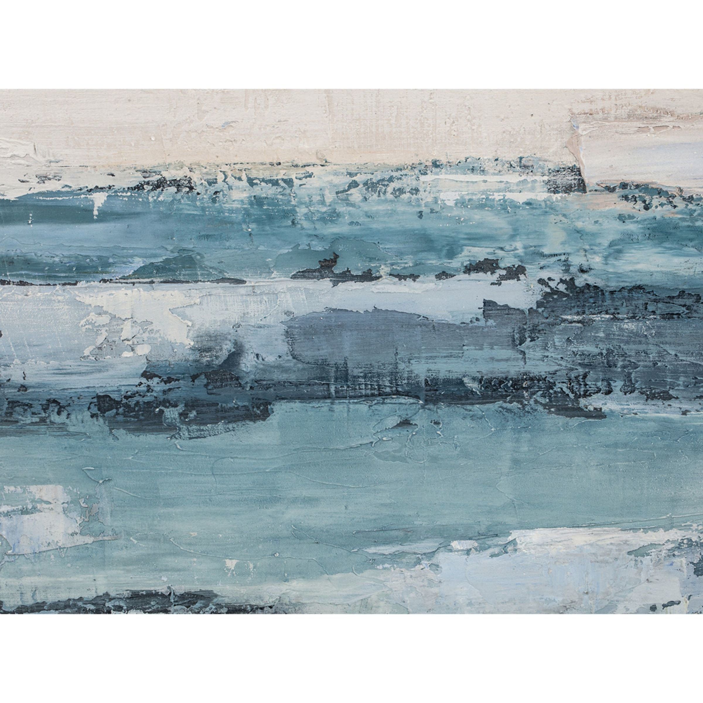 Blue and Green Abstract Hand Painted Wall Art 40"W x 40"H