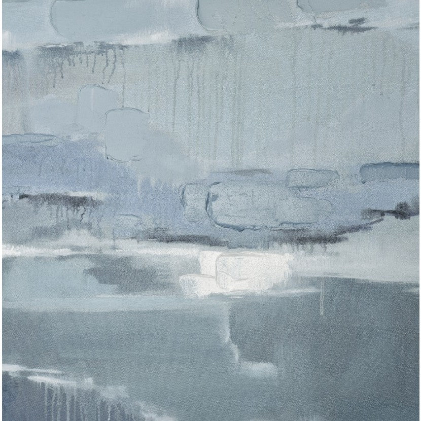 Shades Of Blue Canvas Framed Painting 40"W x 40"H