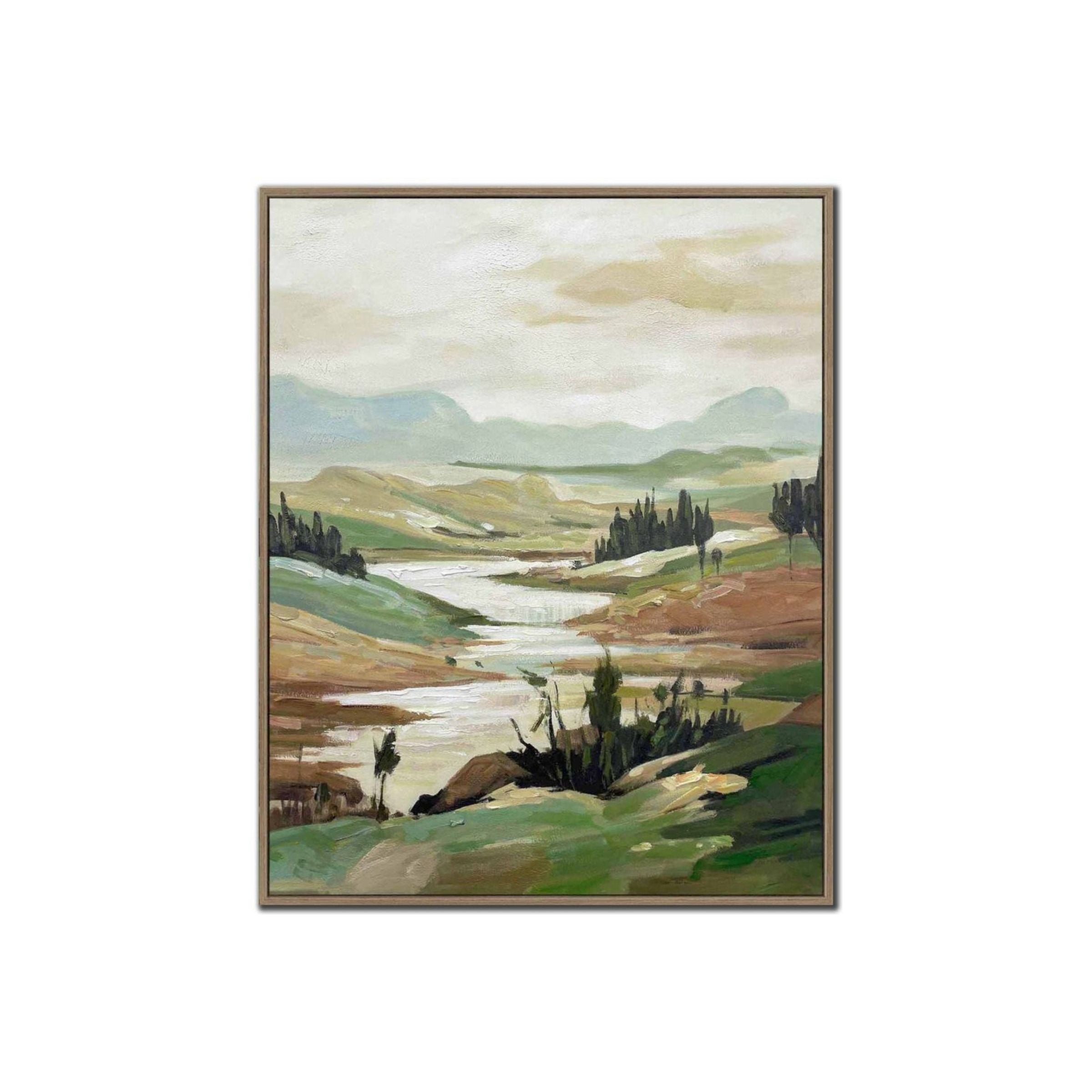 Hills I Hand Embellished Framed Canvas 24"W x 30"H Each