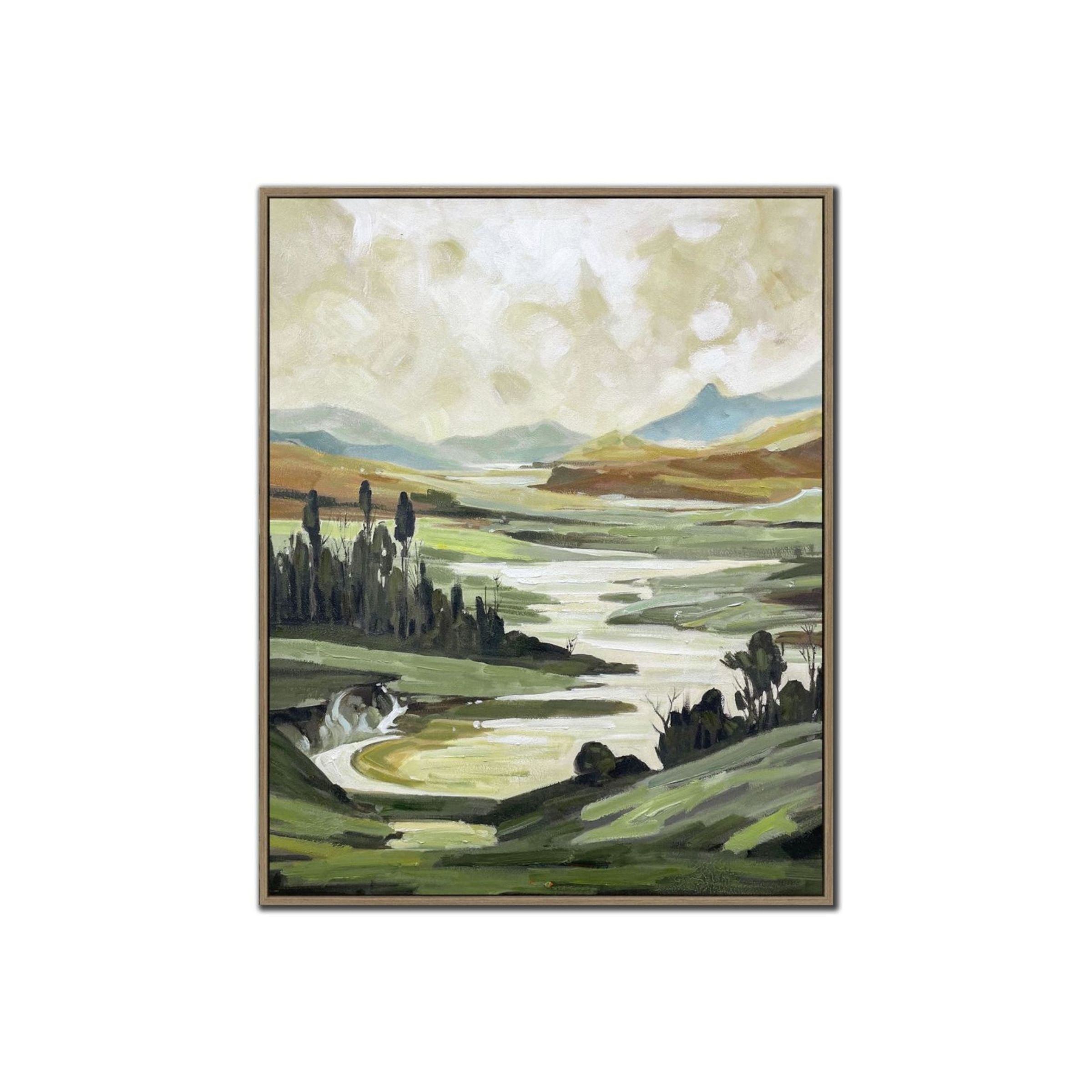 Hills II Hand Embellished Framed Canvas 24"W x 30"H Each