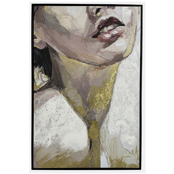 Woman Portrait Hand Painted Framed Painting 32"W x 48"H