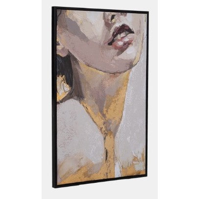 Woman Portrait Hand Painted Framed Painting 32"W x 48"H