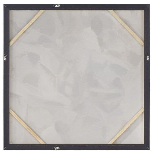 Green and Gold Abstract Framed Art 39"W x 39"H