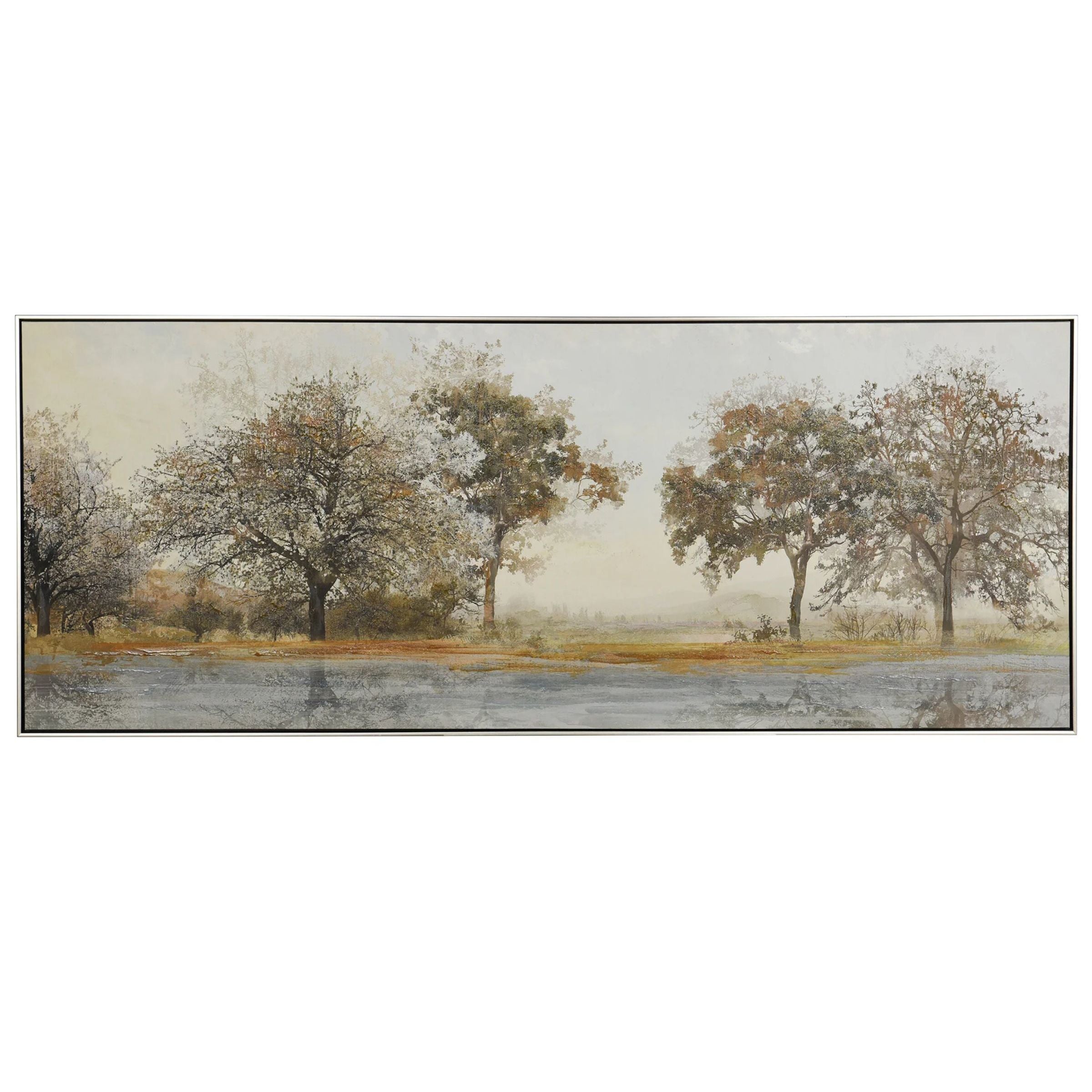 Trees On The Water Hand Painted Art 72"W x 28.5"H