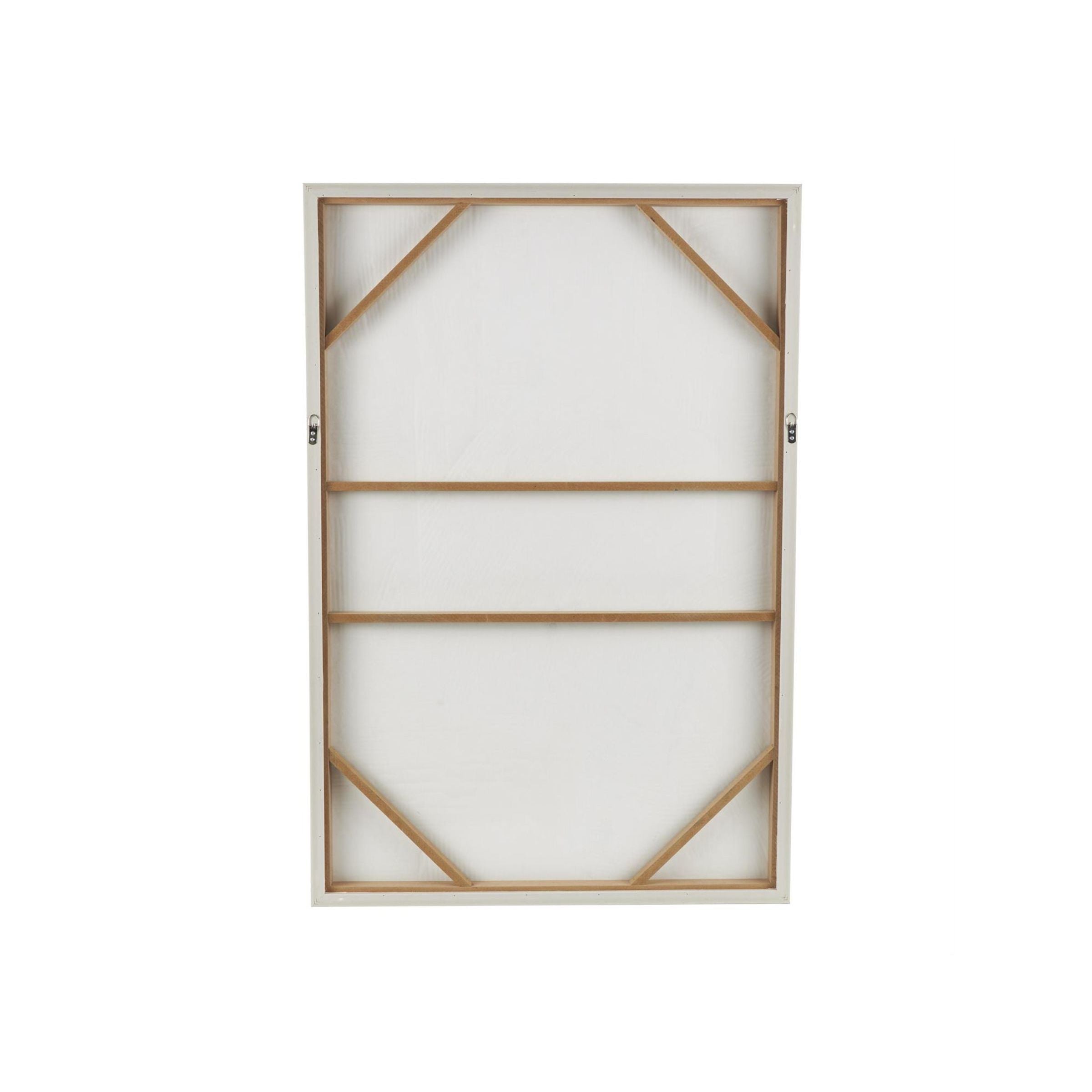 White, Tan, and Grey Abstract Framed Canvas Art 33"W x 49"H