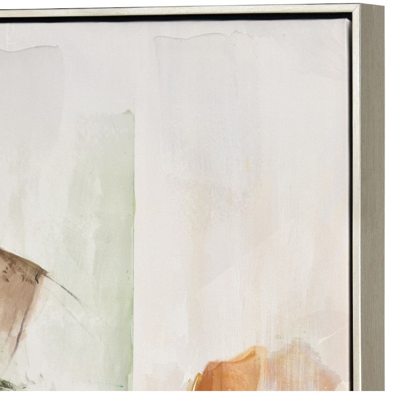 Ochre, Tan, and Green Abstract Framed Art 32.5"W x 32.5"H