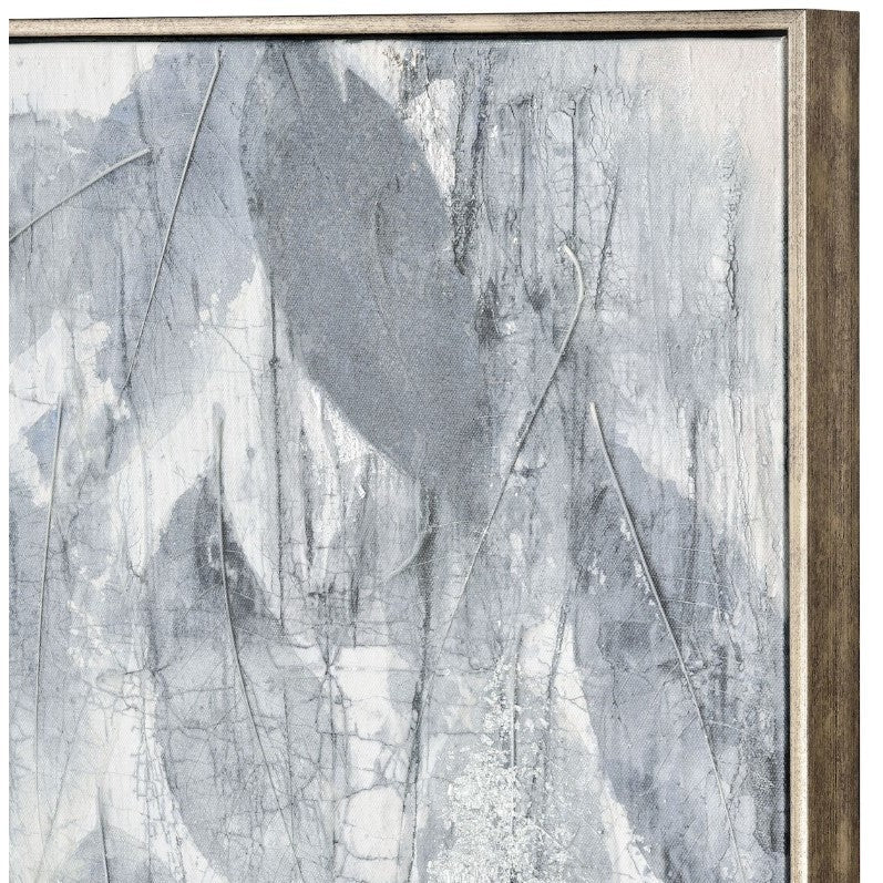 Black and White Abstract Leaves Framed Art 47.25"W x 25.5"H