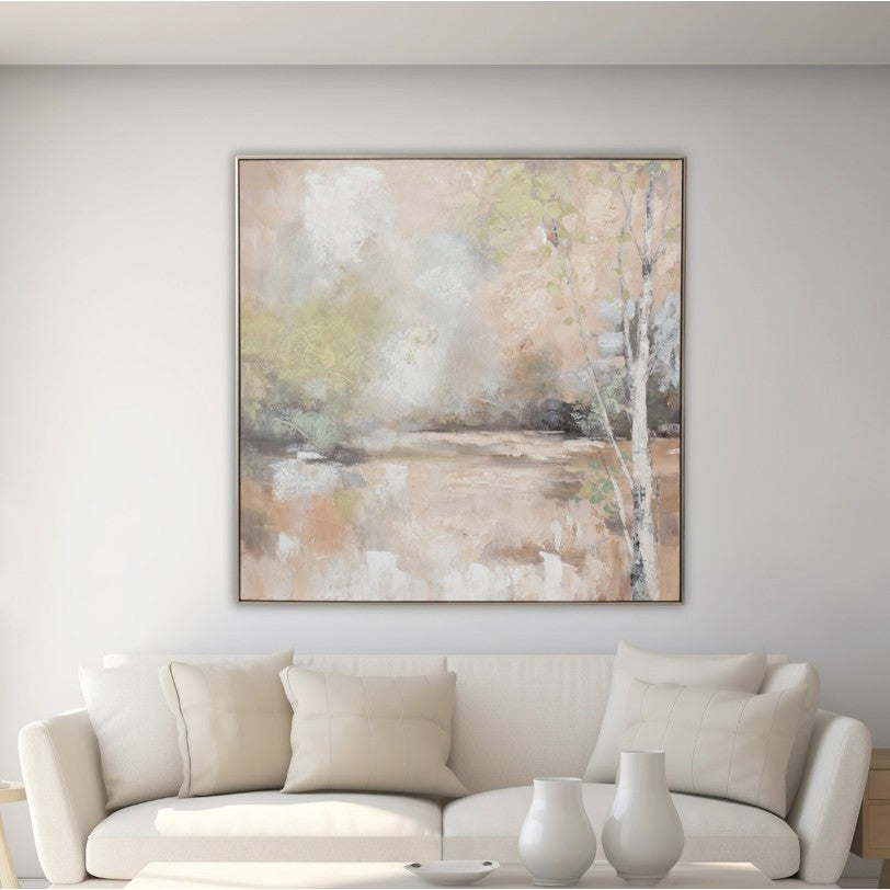 Serene Hand Painted Wall Art 40"W x 40"H