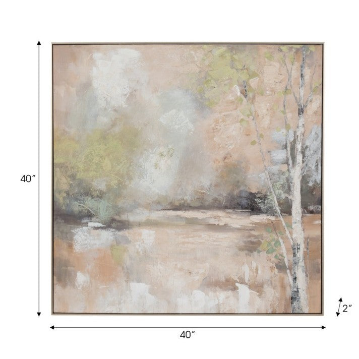 Serene Hand Painted Wall Art 40"W x 40"H