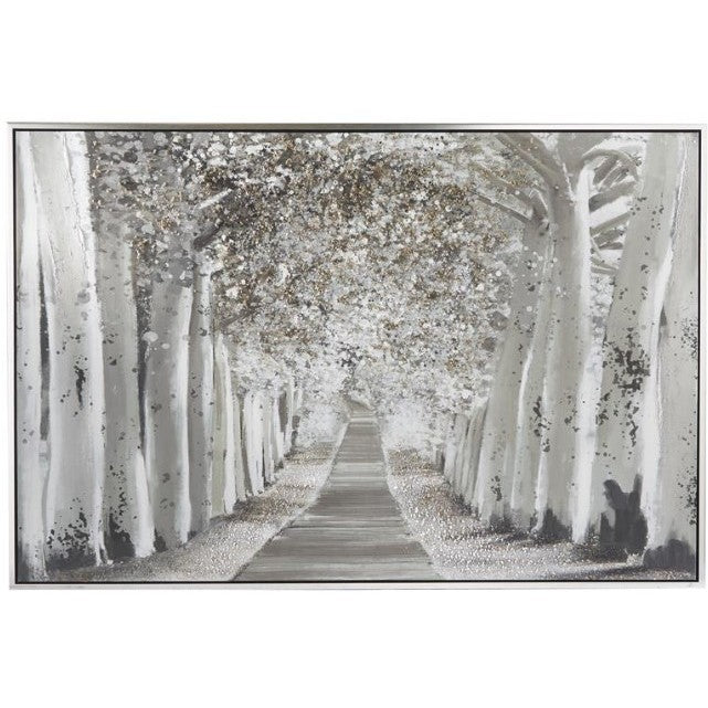 Birch Pathway II Framed Canvas Art 71"W x 48"H