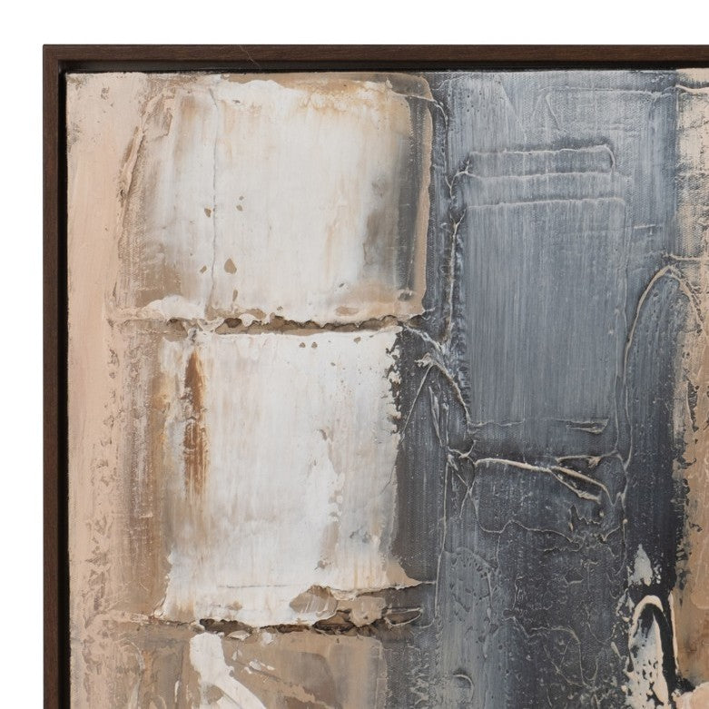 Set of 3 Black, Brown, and Grey Abstract Hand Painted Wall Art 20"W x 40"H