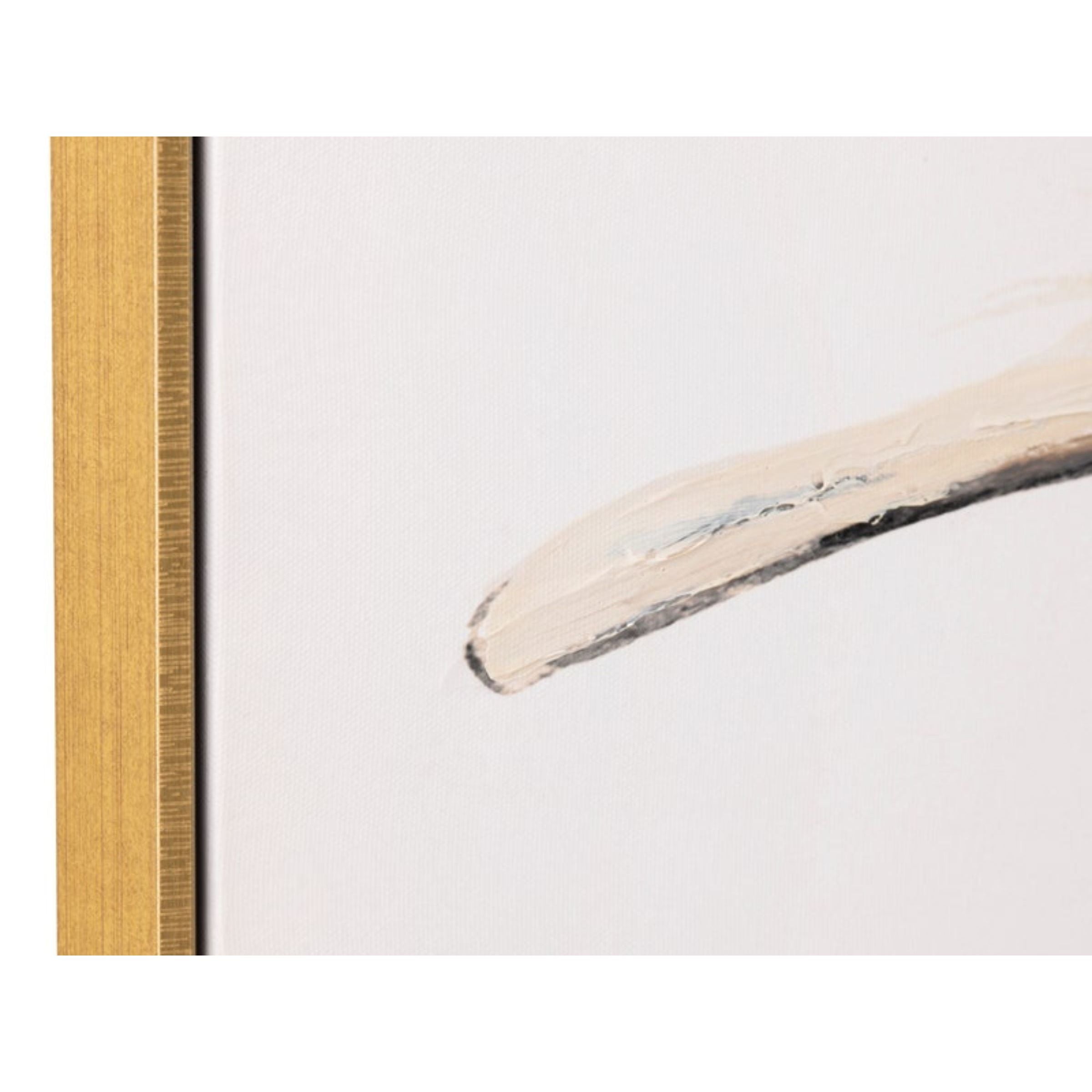 Set of 2 Black and Natural Feathers Framed Canvas Art 24"W x 54"H