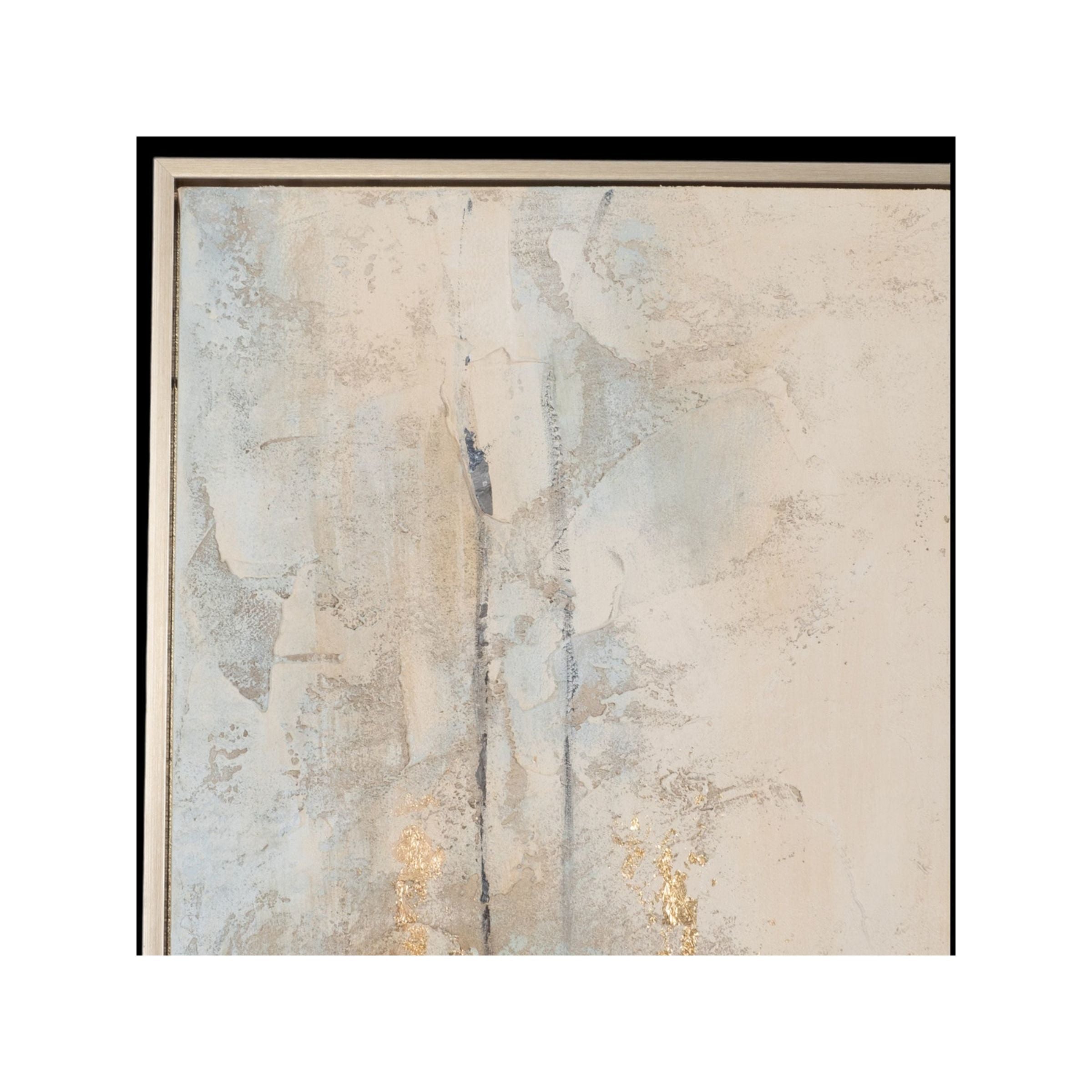 Set of 2 Green and Gold Abstract Hand Painted Wall Art 22"W x 70"H