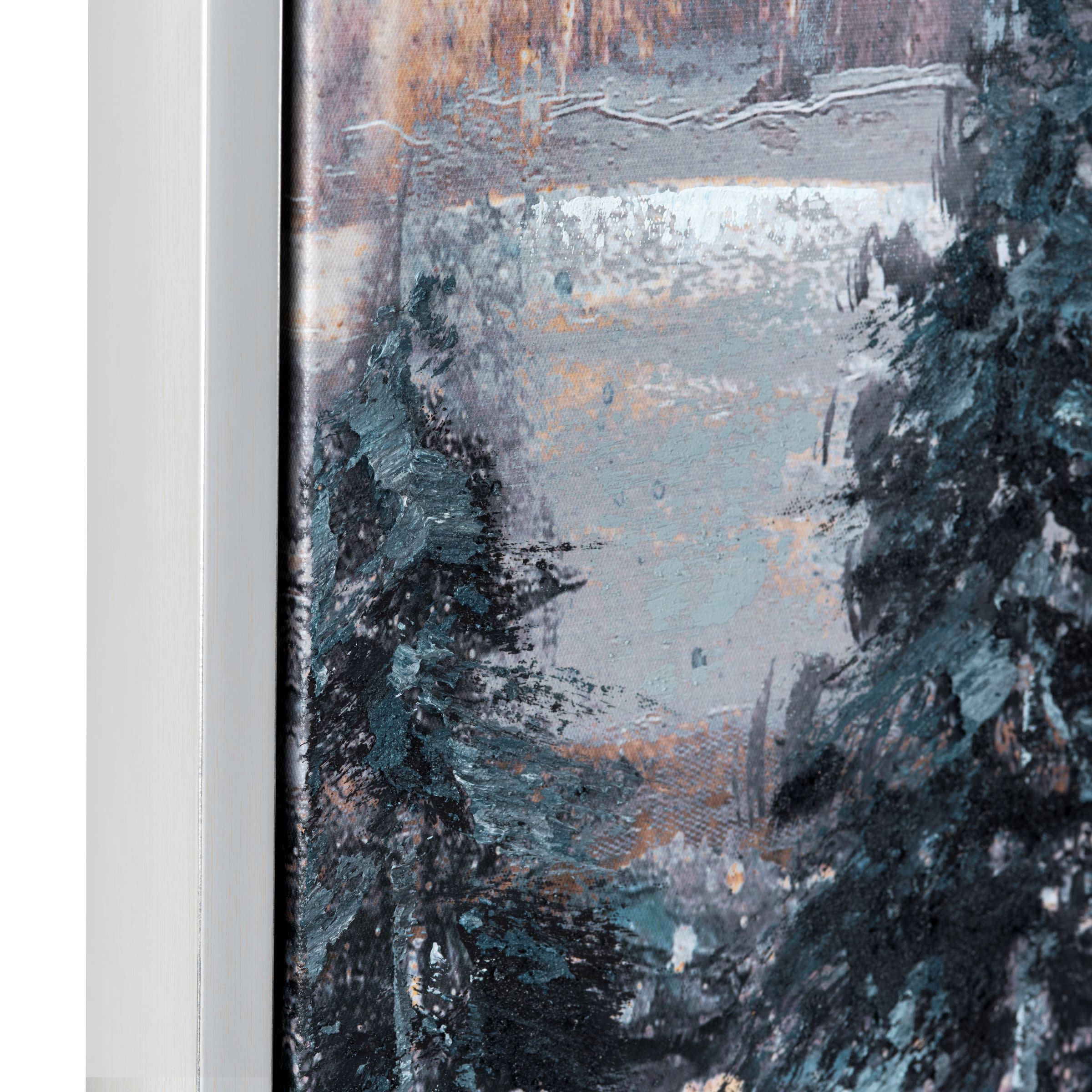 Set of 3 Mountain Treeline Framed Canvas 29"W x 59"H