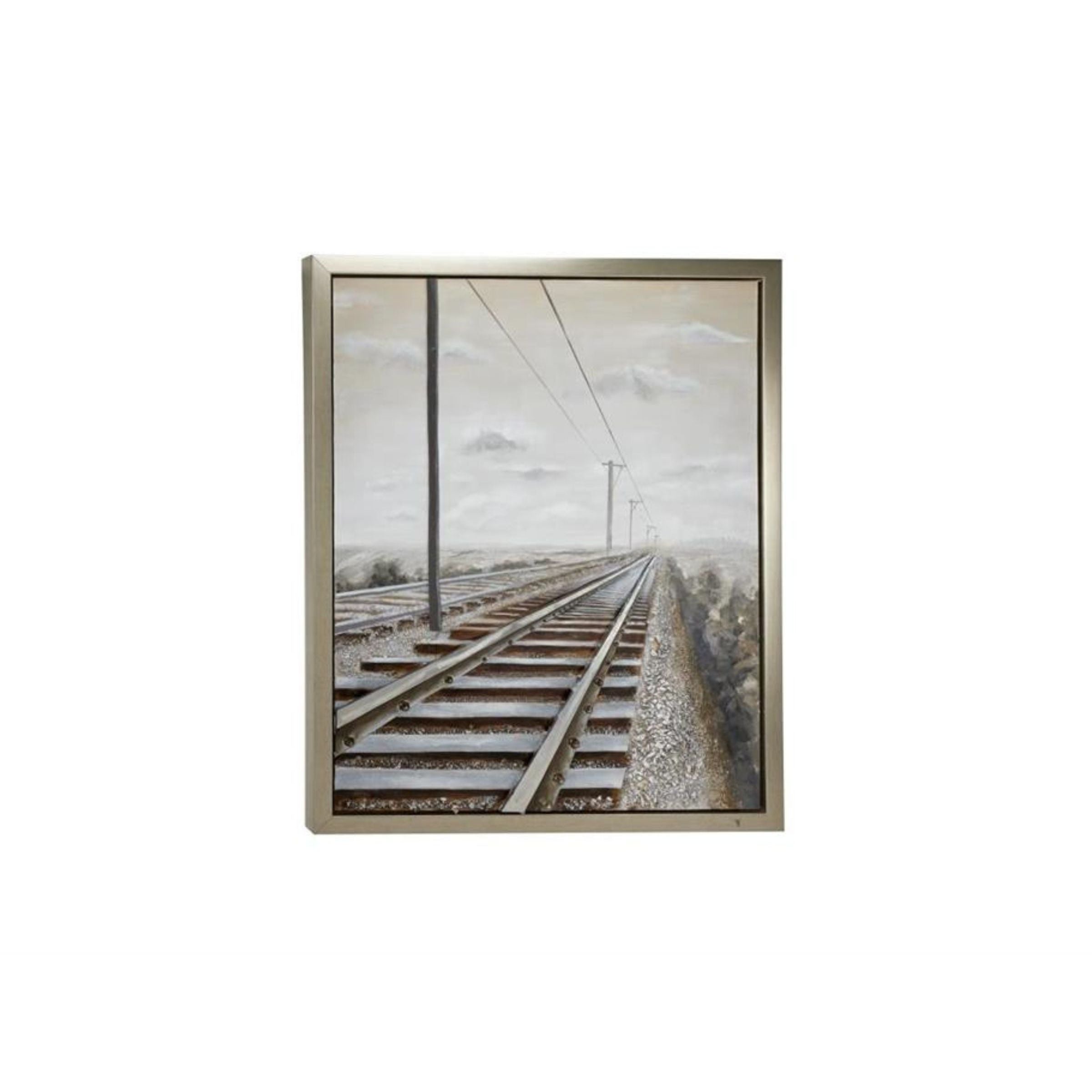 Train Track Canvas Art 43"W X 53"H