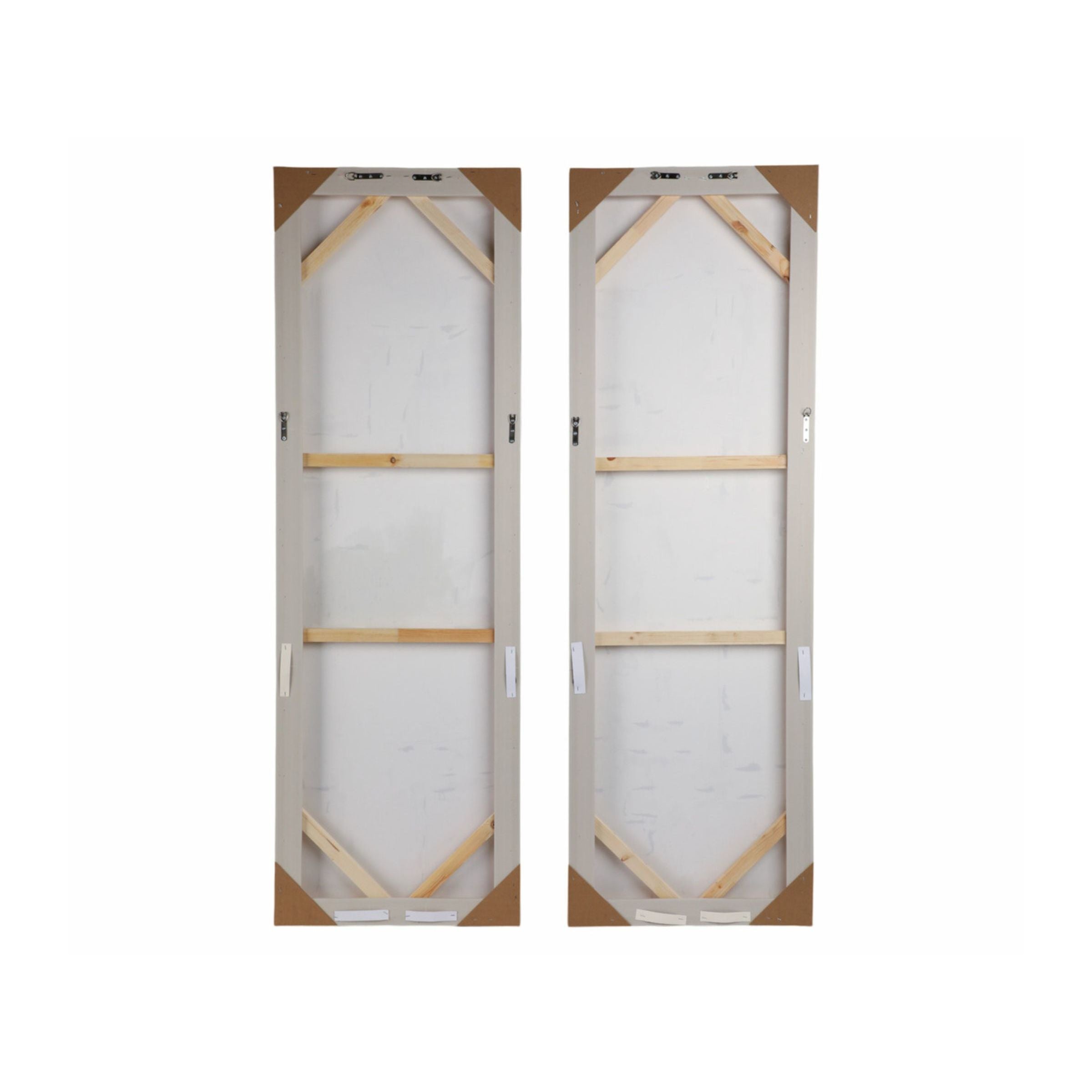 Set of 2 Tan and Brown Abstract Hand Painted Wall Art 22"W x 70"H
