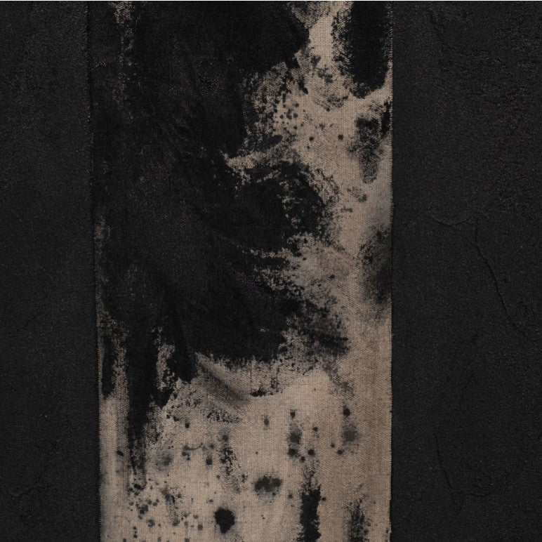 Set of 6 Charcoal and Tan Abstract Hand Painted Art 17"W x 20"H