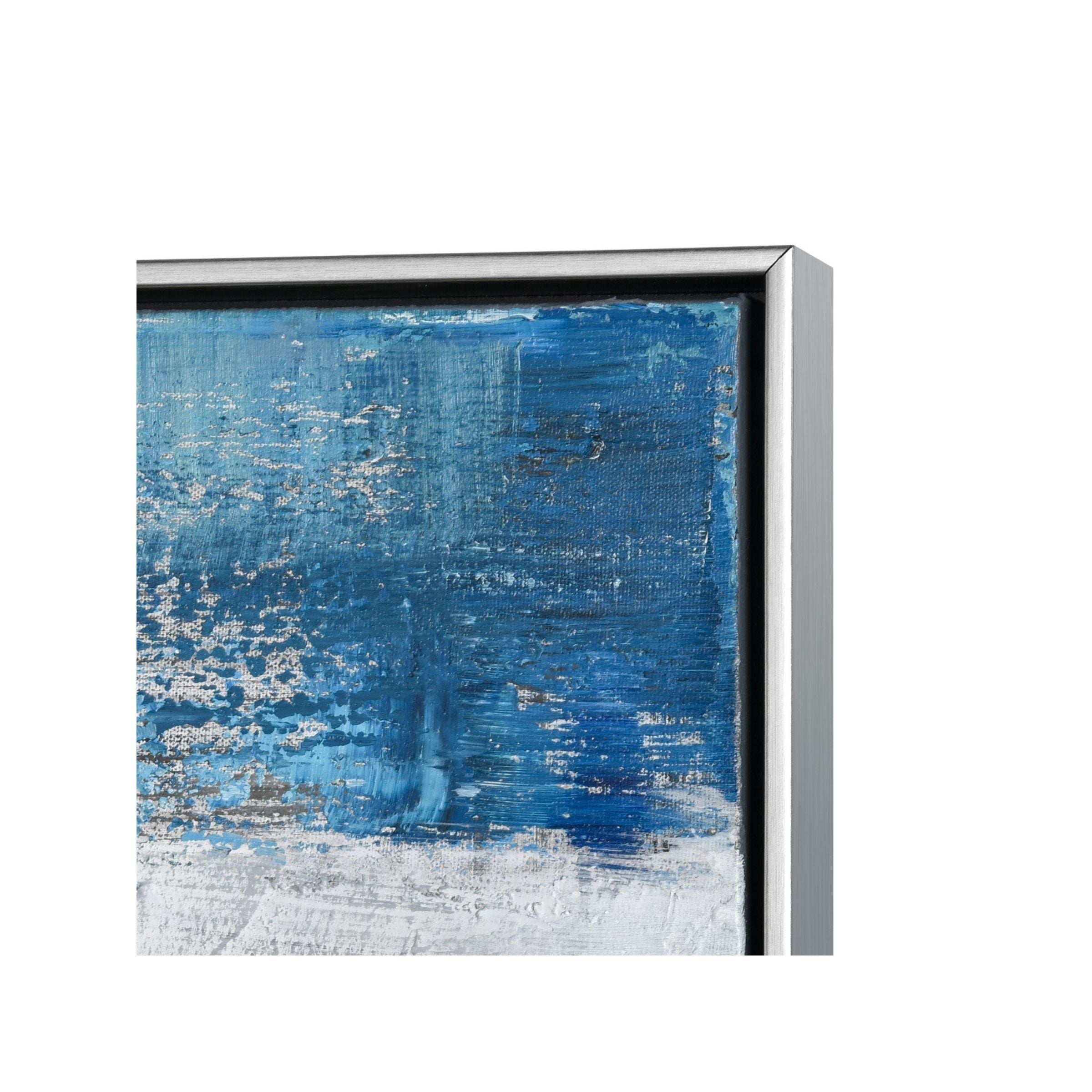 Set of 2 Blue Abstract Framed Art 61"W x 19"H
