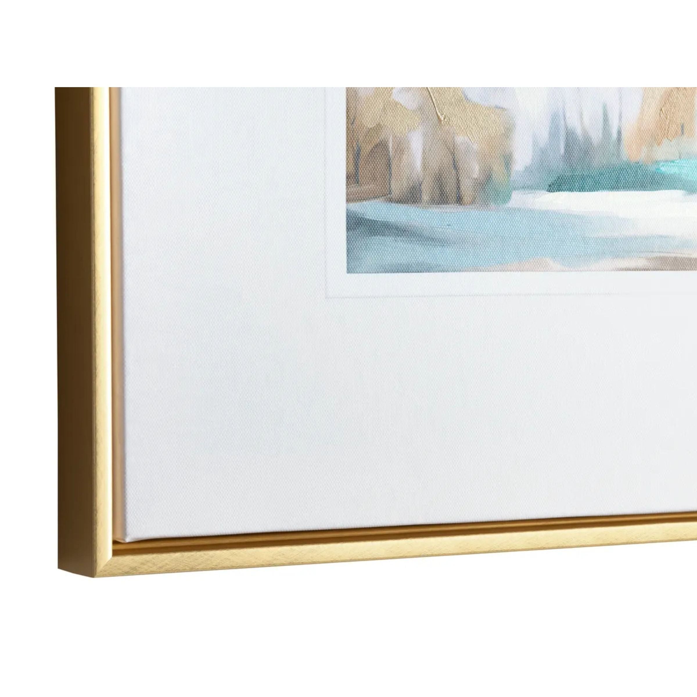 Set of 4 Landscapes Handfinished Framed Canvas 20"W x 20"H