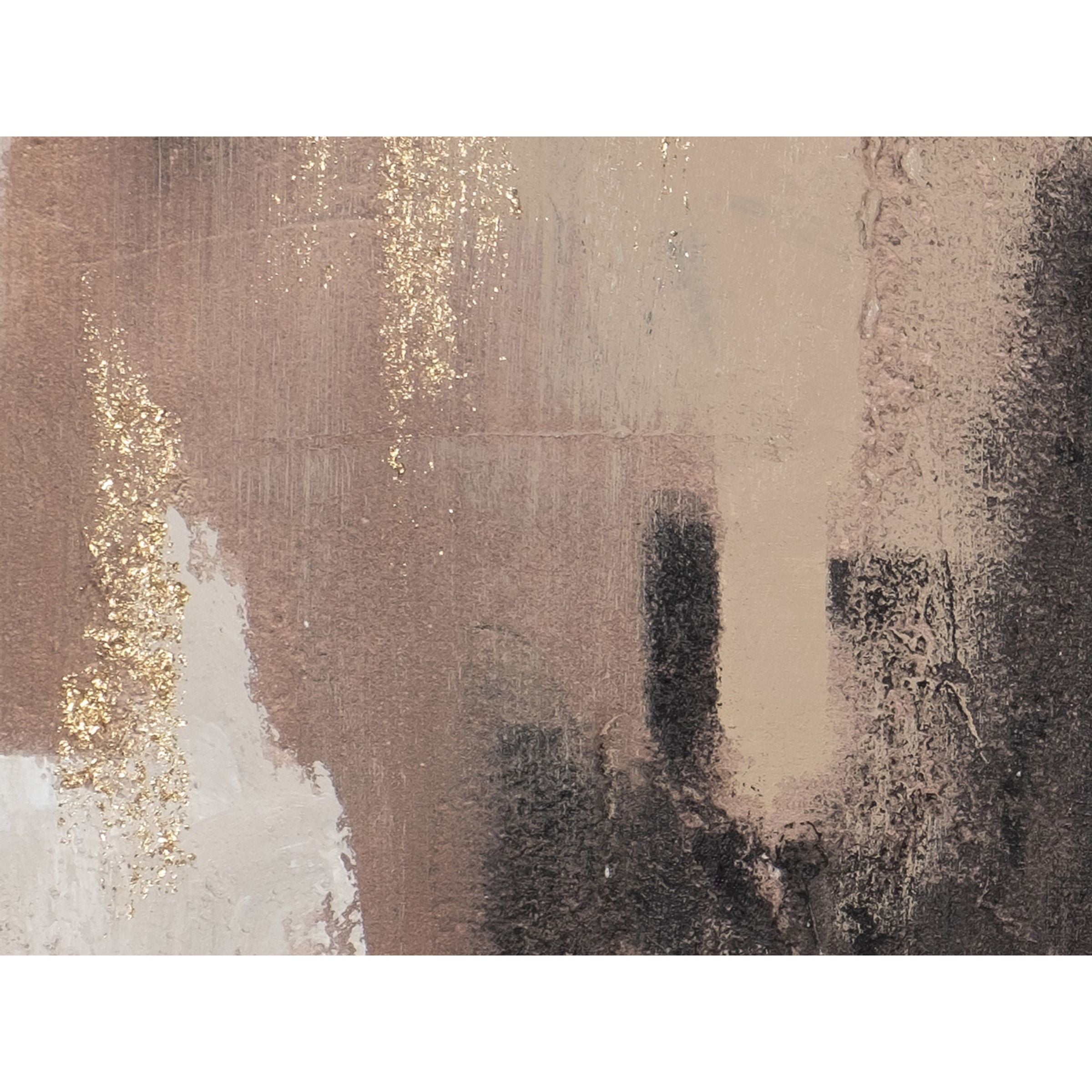 Set of 2 Black and Brown Abstract Hand Painted Wall Art 23"W x 70"H